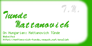 tunde mattanovich business card